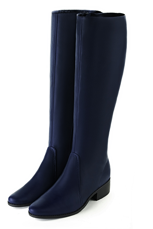 Bottes femme cavali res sur mesures bleu marine Mollets fins ou